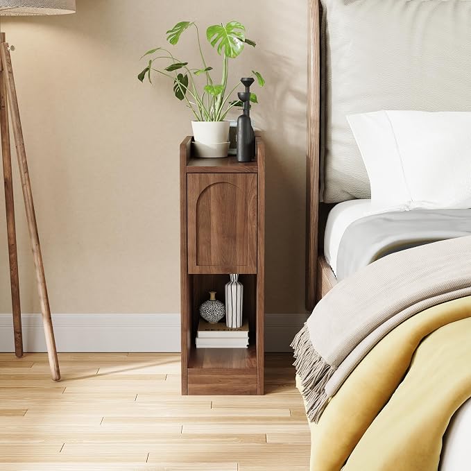 Narrow Nightstands Set of 2, Slim Bedside Tables - Image 9