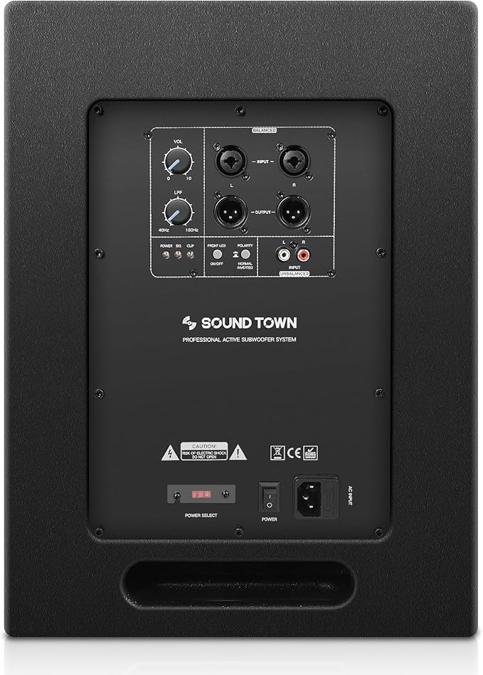 Sound Town Commercial Restaurant Audio Set with One 6-Zone 70V/100V Amplifier with Bluetooth, 12 x Weather-Resistant 6.5-Inch Surface-Mount Speakers, Two Dual 8-Inch Subwoofers, Black (P36X12T6B2S28)