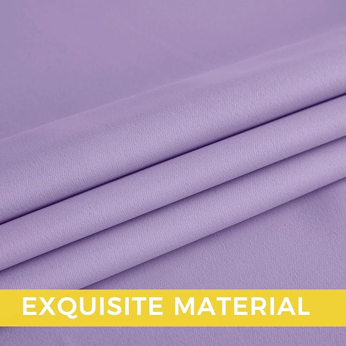 NICETOWN Lavender Purple Room Darkening Curtains 36 Inches Long 2 Panels - Image 2