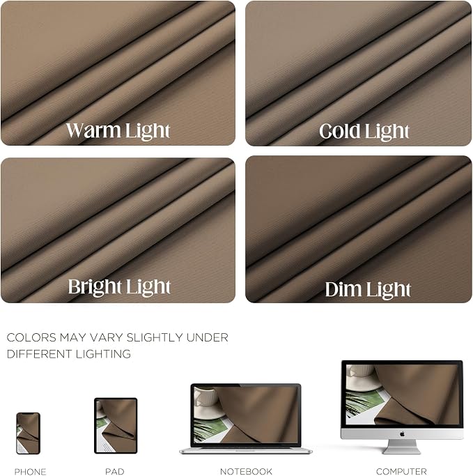 CUCRAF Custom Khaki Blackout Curtains 1 Panel Set, Thermal Insulated Grommet - Image 4