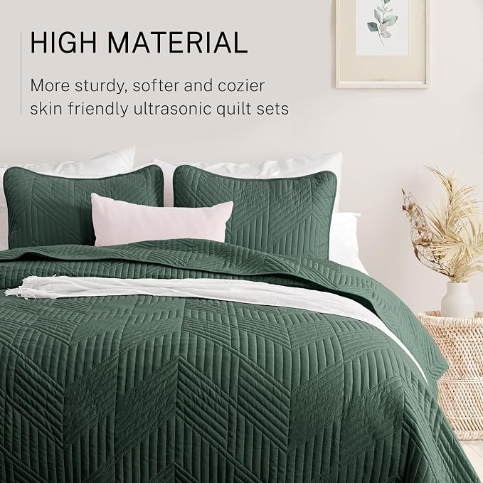 Exclusivo Mezcla Ultrasonic Full Queen Quilt Bedding Set, Soft Microfiber - Image 4