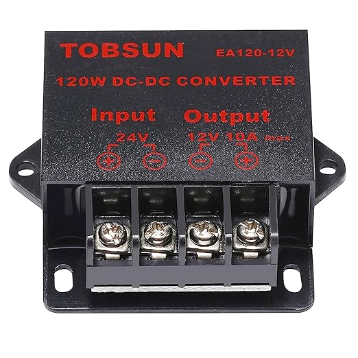 DC 24V to 12V 10A Step Down Converter, 120W 10A Power Buck Voltage Regulator Reducer, Compact Transformer Module for Car, Truck, RV Electronics - 24V to 12V 10A Converter