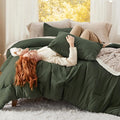 Bedsure California King Comforter Set, Dark Green Soft Prewashed Bedding by Unknown
