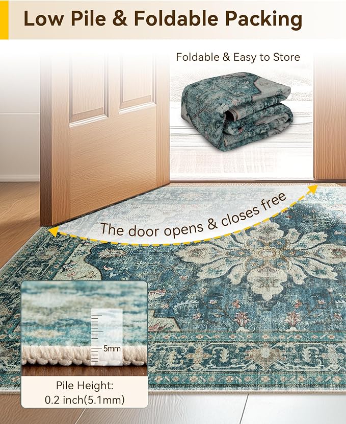 RELEANY Washable Area Rug, Runner 3'x9', Water Repellent, Pet Friendly - Image 5