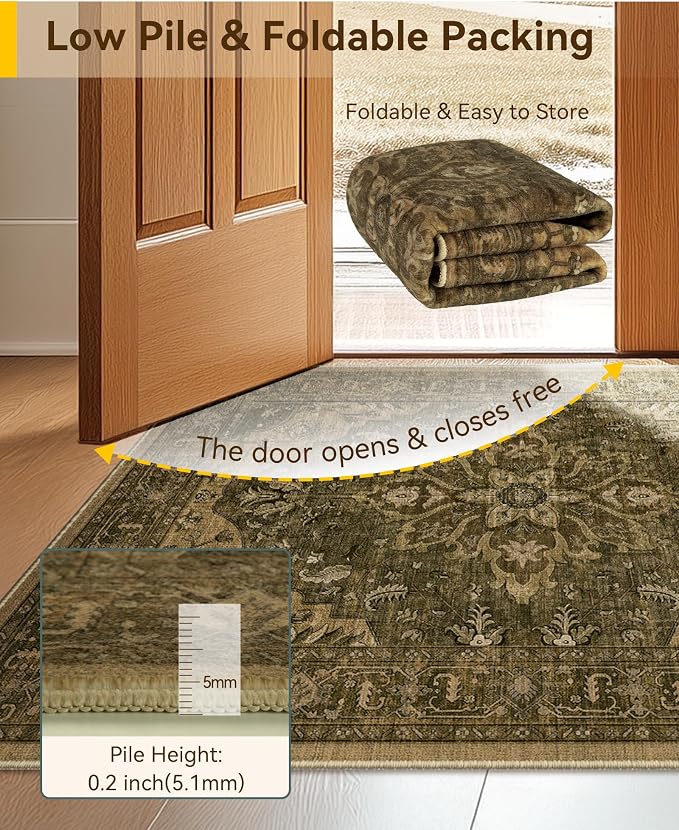 RELEANY Washable Area Rug, Large 10'x12', Water Repellent, Pet Friendly - Image 4