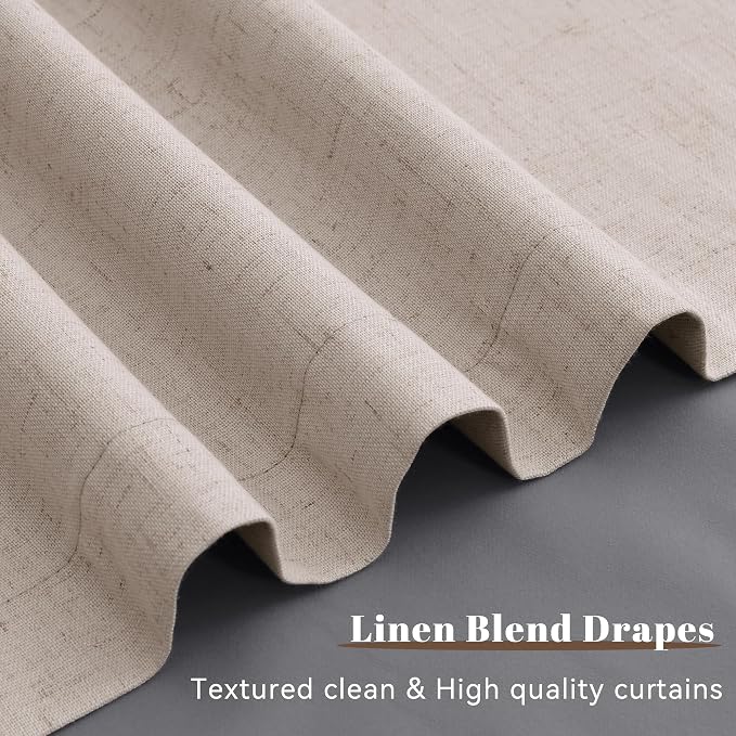 Champagne Linen 100% Blackout Curtains - Image 4