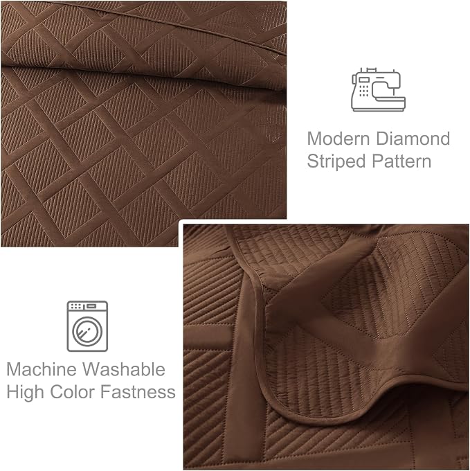 Exclusivo Mezcla Quilts Queen Size, Modern Striped Pattern, Lightweight Bedding - Image 5