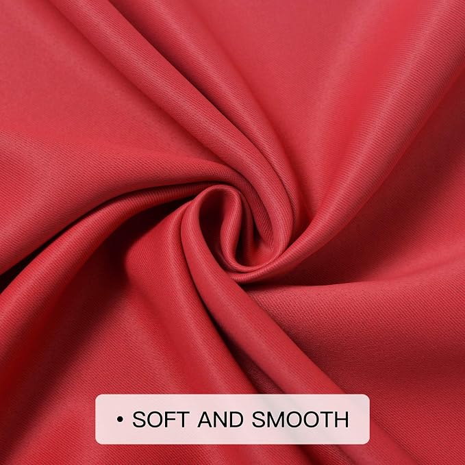 COSVIYA Grommet Room Darkening Ombre Red and Black Curtains W52xL96 inch | Red - Image 5