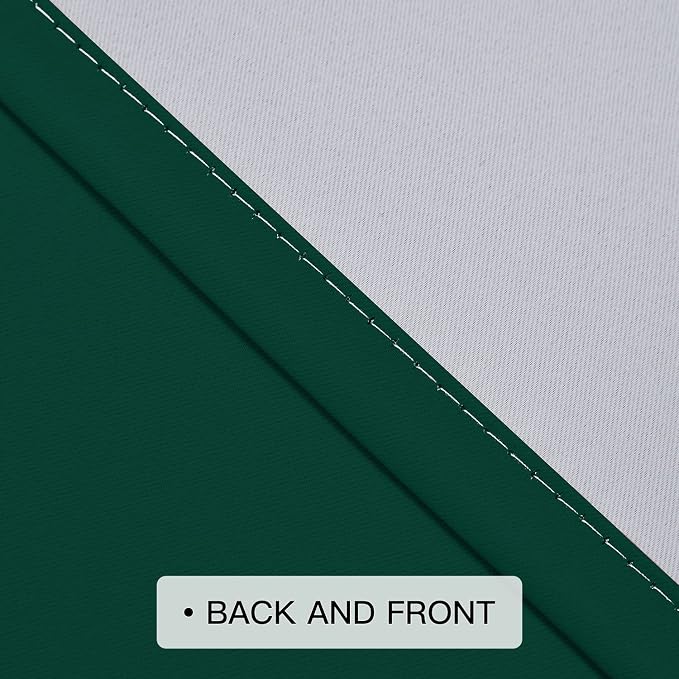 COSVIYA Curtains & Drapes Grommet Ombre Dark Green Curtains W52 x L72 Inch | - Image 4