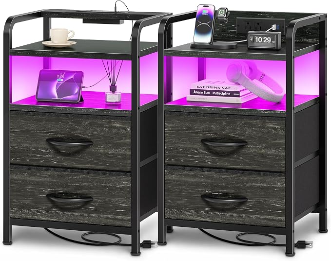 Huuger Nightstands Set of 2, Night Stand by Huuger