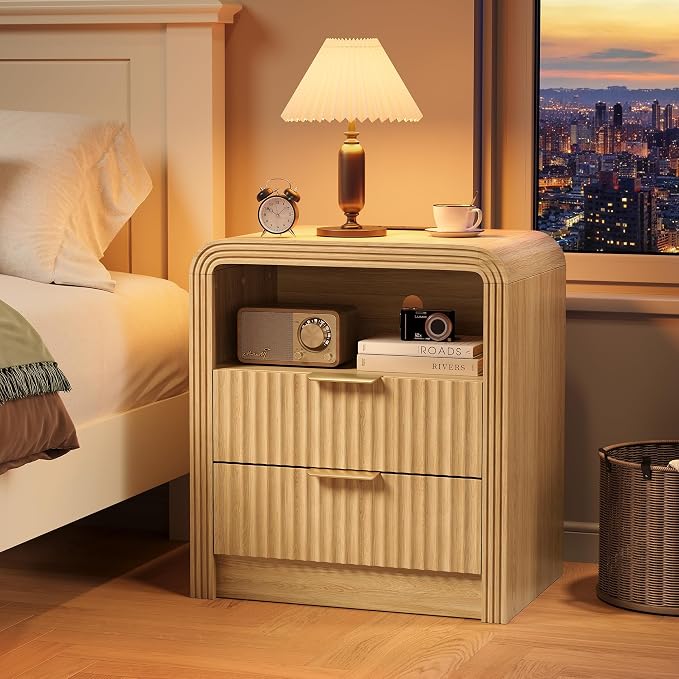 Decofy Fluted Nightstand Set of 2 - Image 7