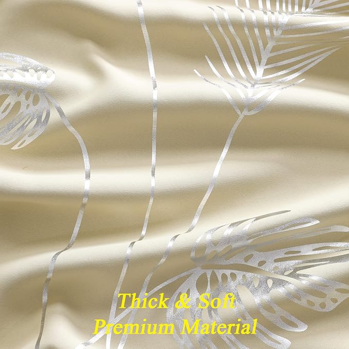 Drape for Living Room 100W x 84L Inch Length Elegant Silver Palm Tree Designed - Image 8