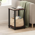 Furinno Turn-N-Tube Toolless Assembly Side Table, 2-Tier Brown End Table by Furinno-FitsYourSpaceFitsYourBudget
