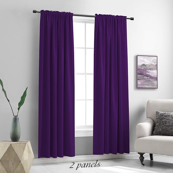 84 Inches Long 2 Panels Blackout Curtain Panels - Image 2