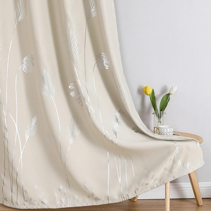 Cream Beige Room Darkening Curtains 90 Inches Long - Image 7