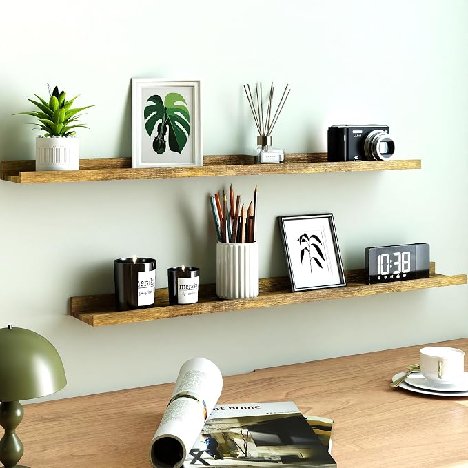 Brown Floating Shelves for Wall Decor, 36 in Shelf - Image 2