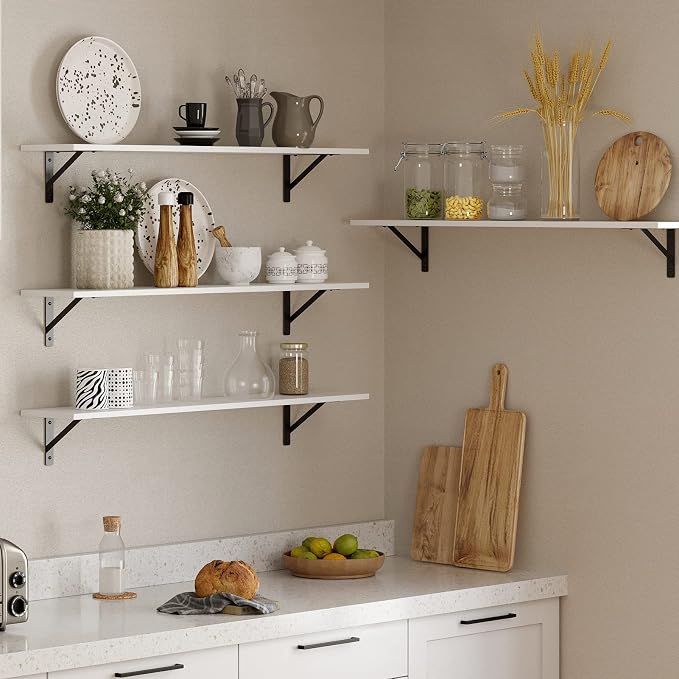 Long Wall Shelves, 39.4 Inch Wall Mounted Shelves - Image 4