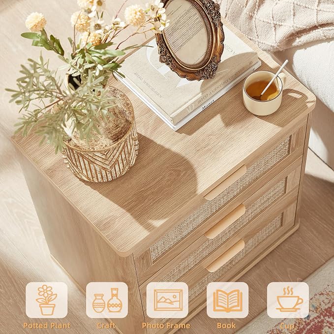 LEYAOYAO Rattan 23" Nightstands - Image 7