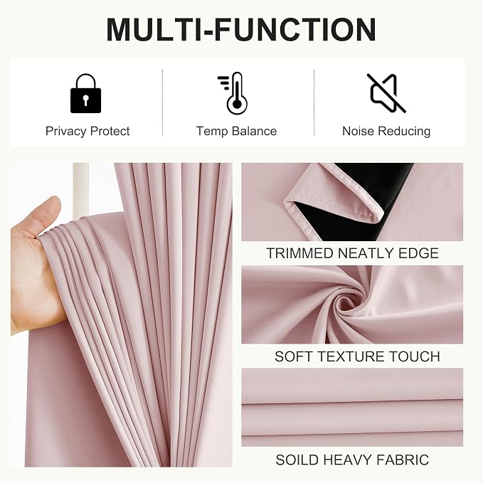 NICETOWN Pink Blackout Curtains - Image 7