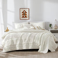 WDCOZY Boho Ivory Quilt King Size Bedding Sets by WDCOZY