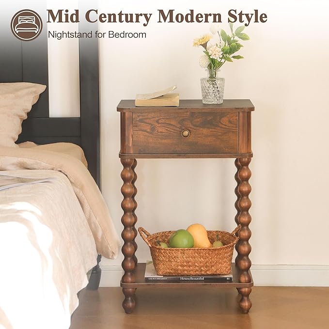 AWASEN Nightstand, Mid Century Modern Night Stand - Image 6