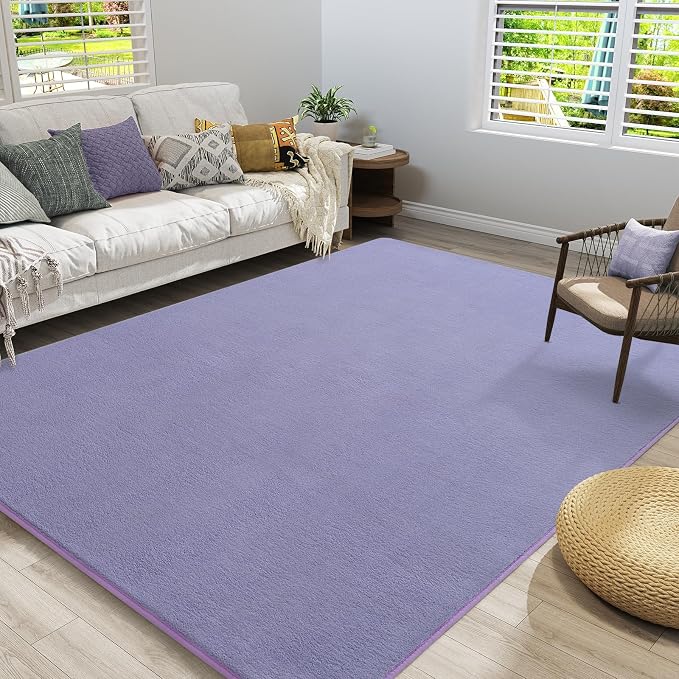 Modern Area Rug for Bedroom Living Room, 5x8 Purple Memory Foam Rug | Thickened - Image 7