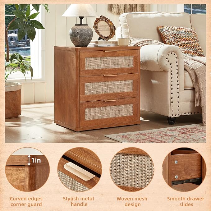 LEYAOYAO Rattan 23" Nightstands Set of 2 - Image 9