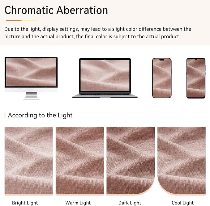 Pinch Pleated Full Blackout Faux Linen Curtains 84 Inches Long | Blush Pink - Image 6