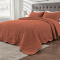 Kingnex Oversized King Bedspreads 128x120 Baked Clay | Lightweight, Extra Wide by Kingnex