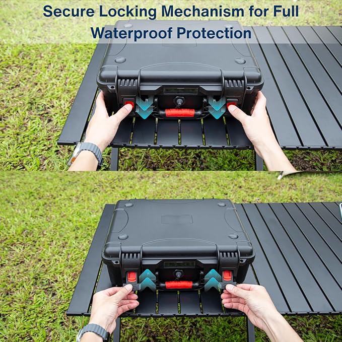 IP67 Waterproof Storage Case for Starlink Mini with Waterproof DC Female Charging Port – Protective Hard Case with Foam Padding, Secure Latch System, Portable Design for Travel and Outdoor Use