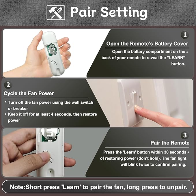 99813 Ceiling Fan Remote Control for Hunter Fan Remote Replacement 3-Speed and Light Dimmer with Wall Bracket,Replace Hunter 99770 99392 99118 99123 99188