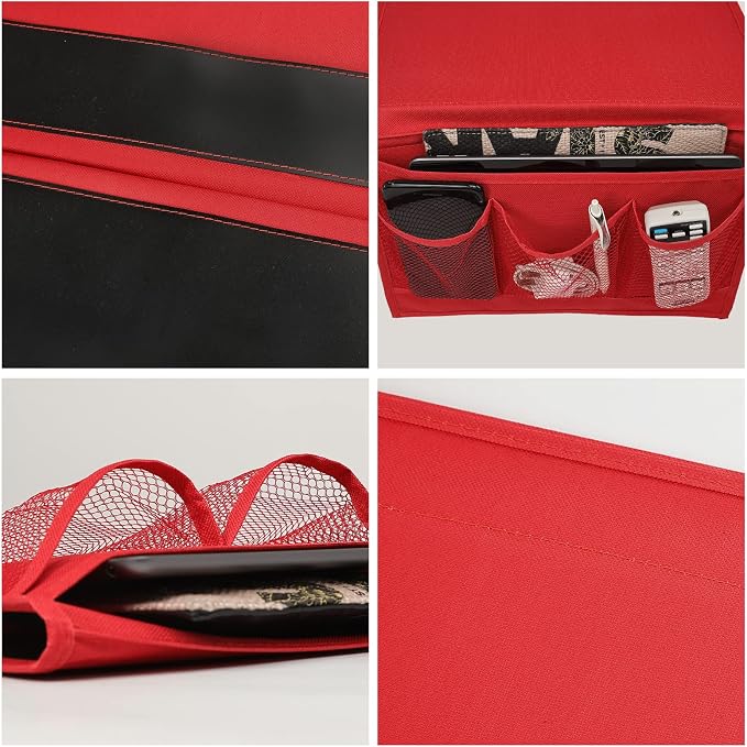 Surblue Bedside Caddy 4 Pockets Bedside Storage Organizer - Image 4