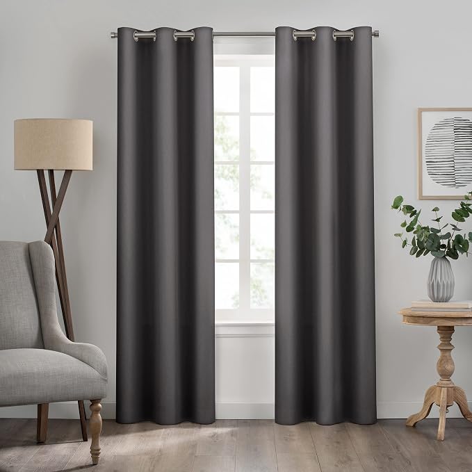 Eclipse Kendall Textured Blackout Grommet Curtain - Image 2