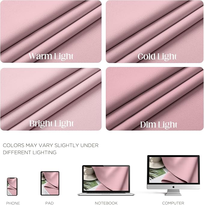 CUCRAF Custom Light Pink Blackout Curtains 1 Panel Set, Thermal Insulated - Image 4