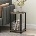 Furinno Modern Grey Side Table, 2-Tier Square Top End Table by Furinno-FitsYourSpaceFitsYourBudget