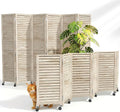 Amsleekey 67" H 6 Panel Wood Room Divider | Folding Privacy Screen, Lockable by Amsleekey