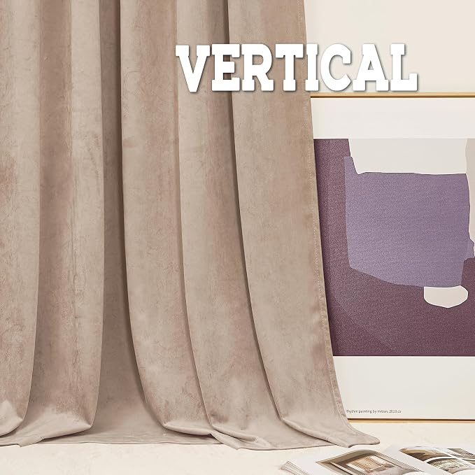 RYB HOME Velvet Curtains 72 inches Length, Back Tab & Rod Pocket Soft Fabric - Image 6