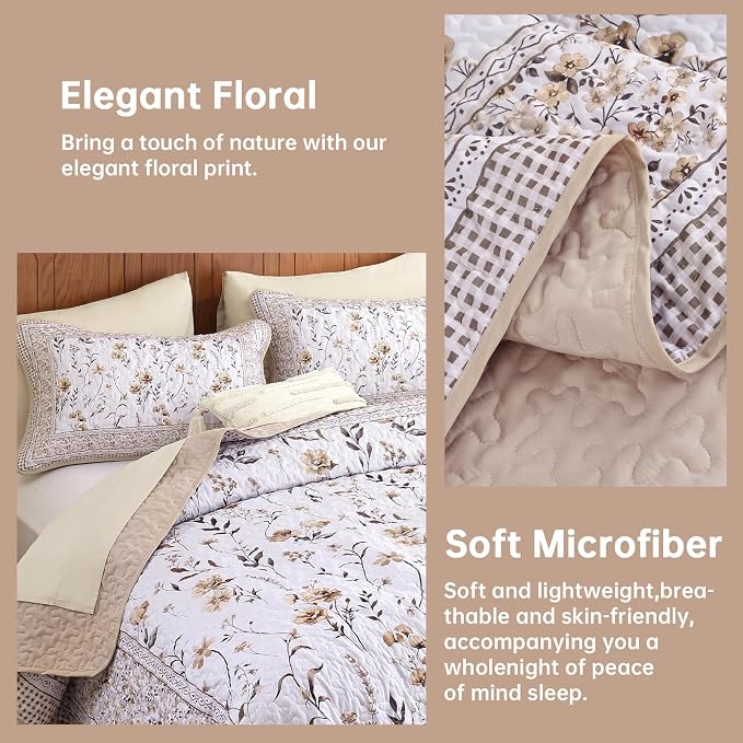 WONGS BEDDING Floral Quilt Set Queen - Image 4