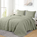 Chezmoi Collection Kingston King Size Bedspread Set, 3-Piece Sage Green by ChezmoiCollection