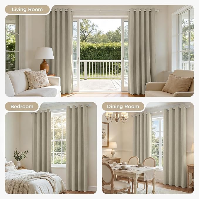 Joydeco Blackout Room Divider Curtains, Extra Wide Sliding Door Drapes Living - Image 7