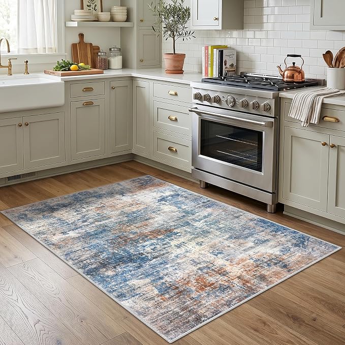 Abstract Area Rug 4x5 Ft Washable Rugs - Image 3