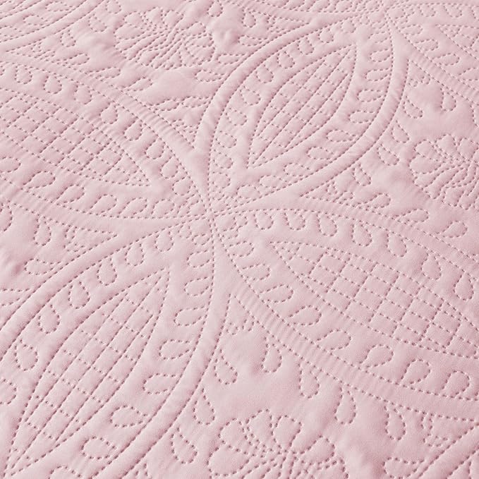 akkialla 118"x106" Pink California King Quilt Set, Oversized Floor-Length - Image 7
