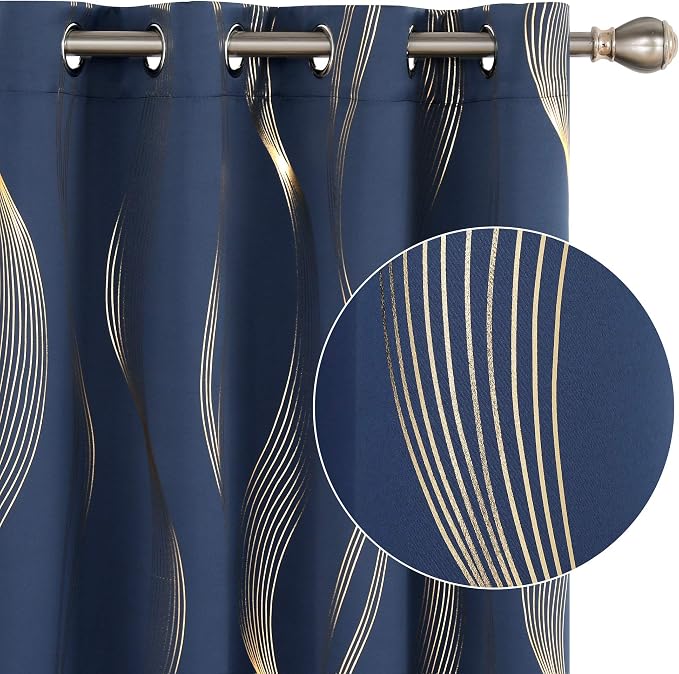 Deconovo Curtains for Living Room, Pattern Blackout Curtains 90 Inches Long | by Unknown