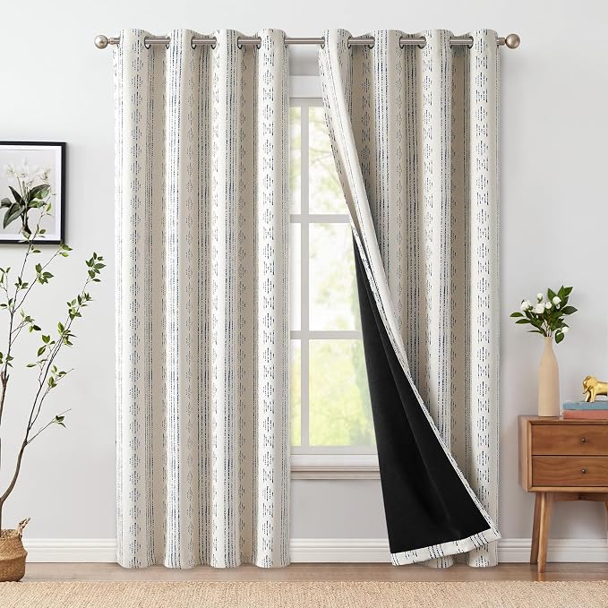 jinchan Boho Blackout Curtains 96 Inches Long by JINCHAN