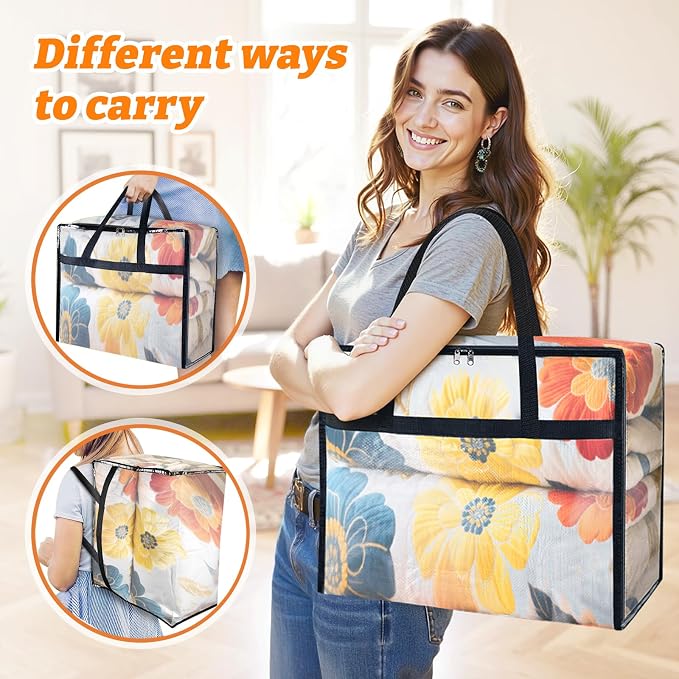 BlissTotes Moving Bags 60L 8PCS, Transparent Containers - Image 7