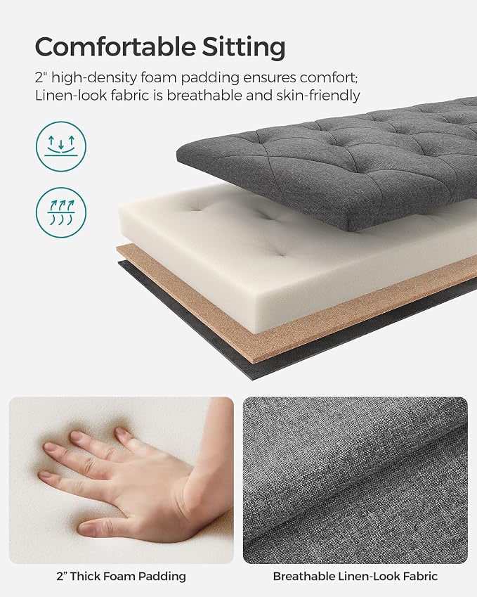SONGMICS Storage Ottoman Bench, Foot Rest - Image 6