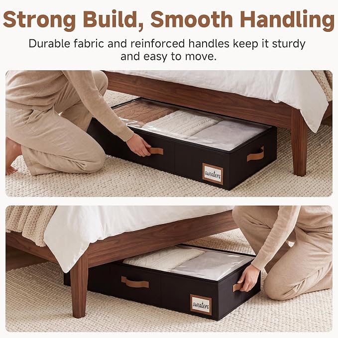 StorageWorks 6 Inch Low Profile Under Bed Storage Containers - Image 4
