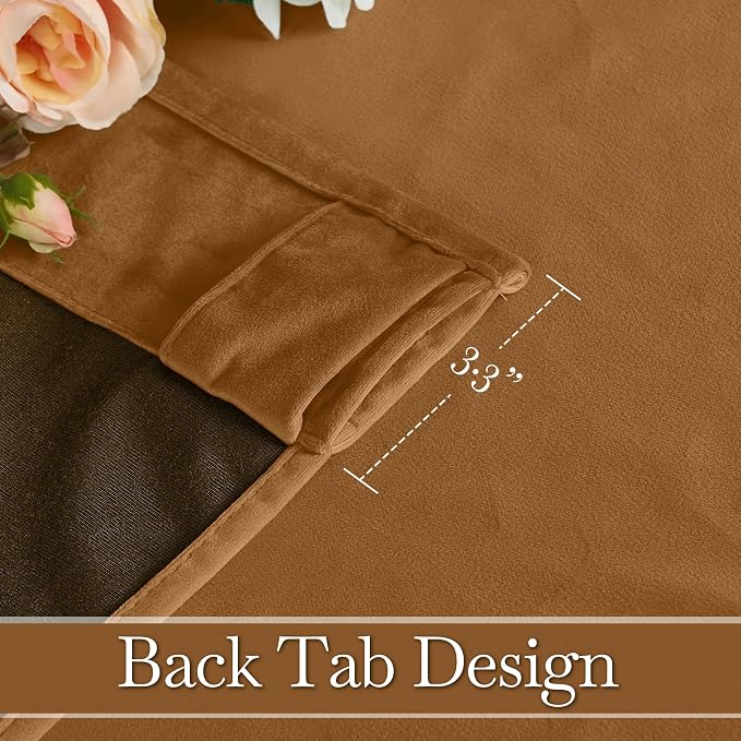 RYB HOME Bronze Velvet Curtains 84 inches - Image 3