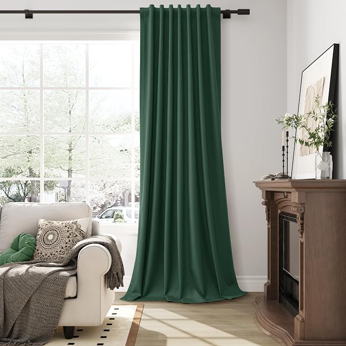 Green Linen 100% Blackout Curtains - Image 4