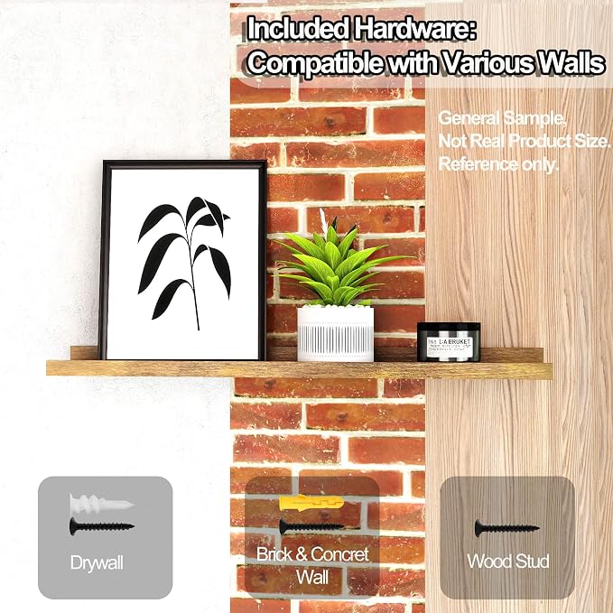 Brown Floating Shelves for Wall Decor, 24 in Shelf - Image 5
